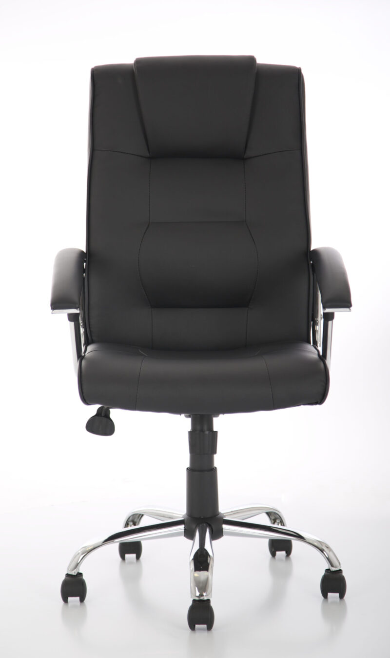 Trick High Back Executive Black Leather Office Chair with Arms - Image 2