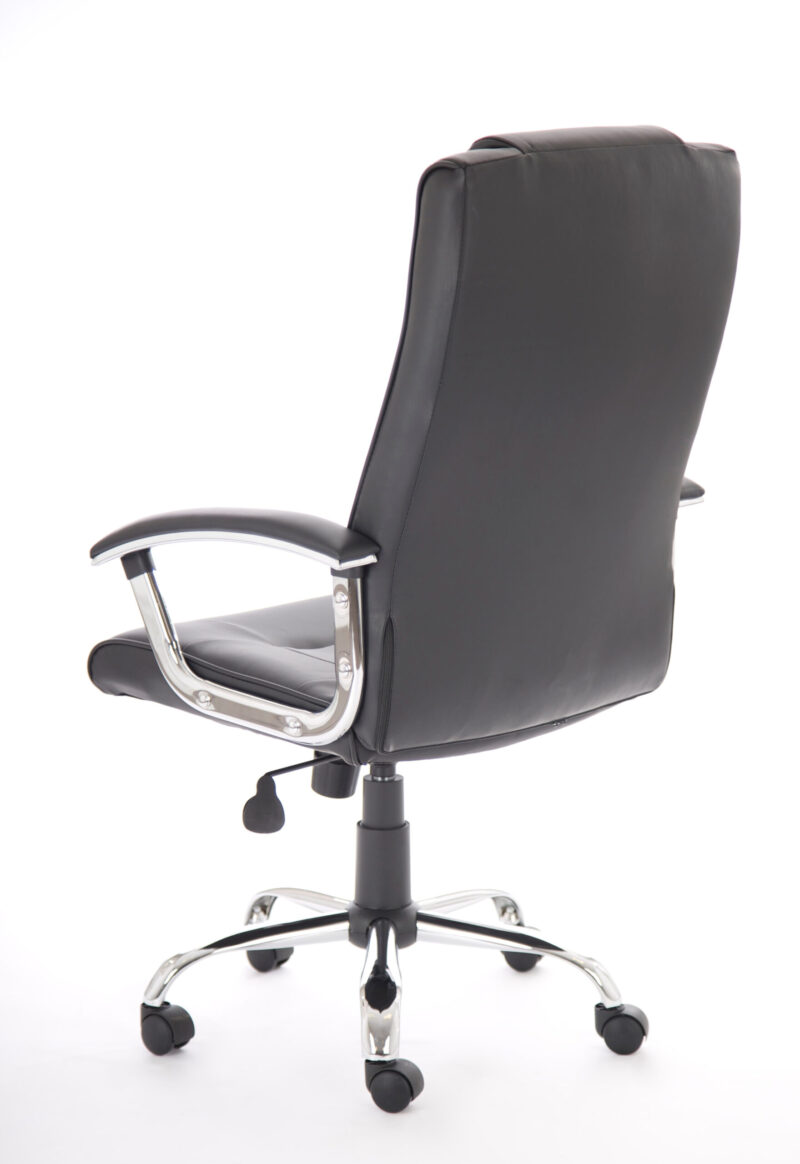 Trick High Back Executive Black Leather Office Chair with Arms - Image 5