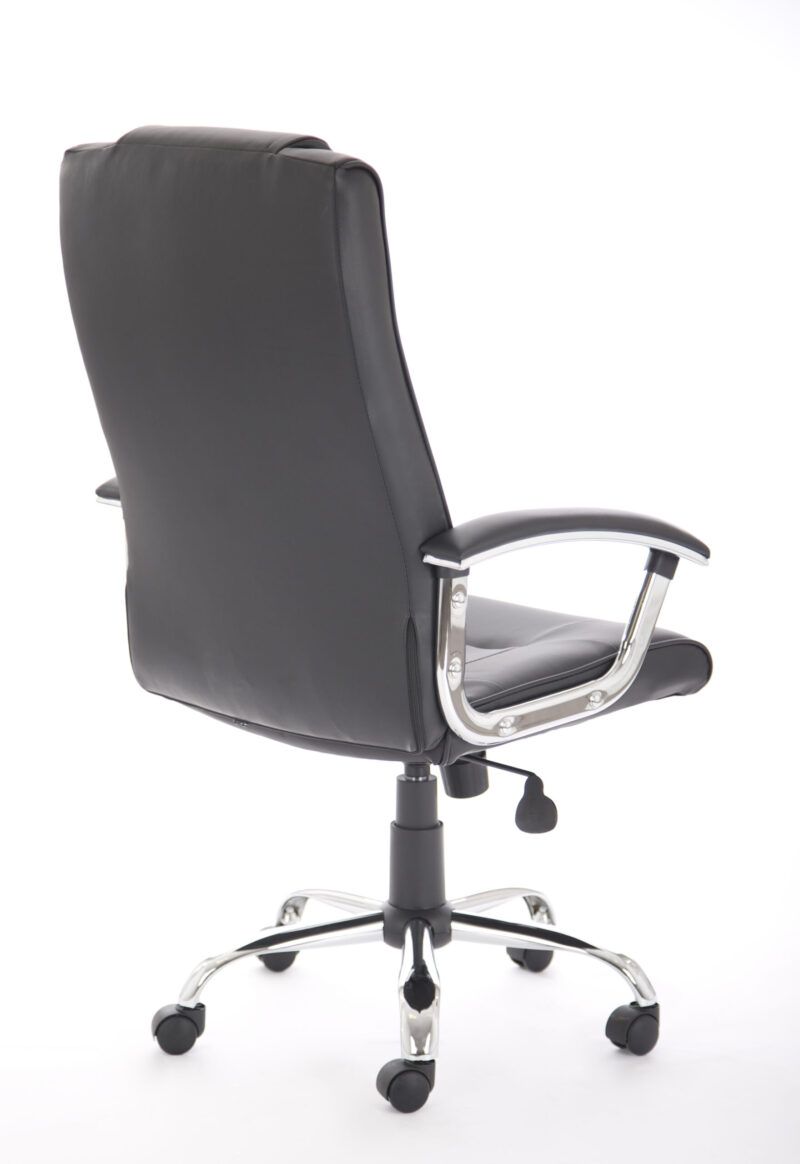 Trick High Back Executive Black Leather Office Chair with Arms - Image 7