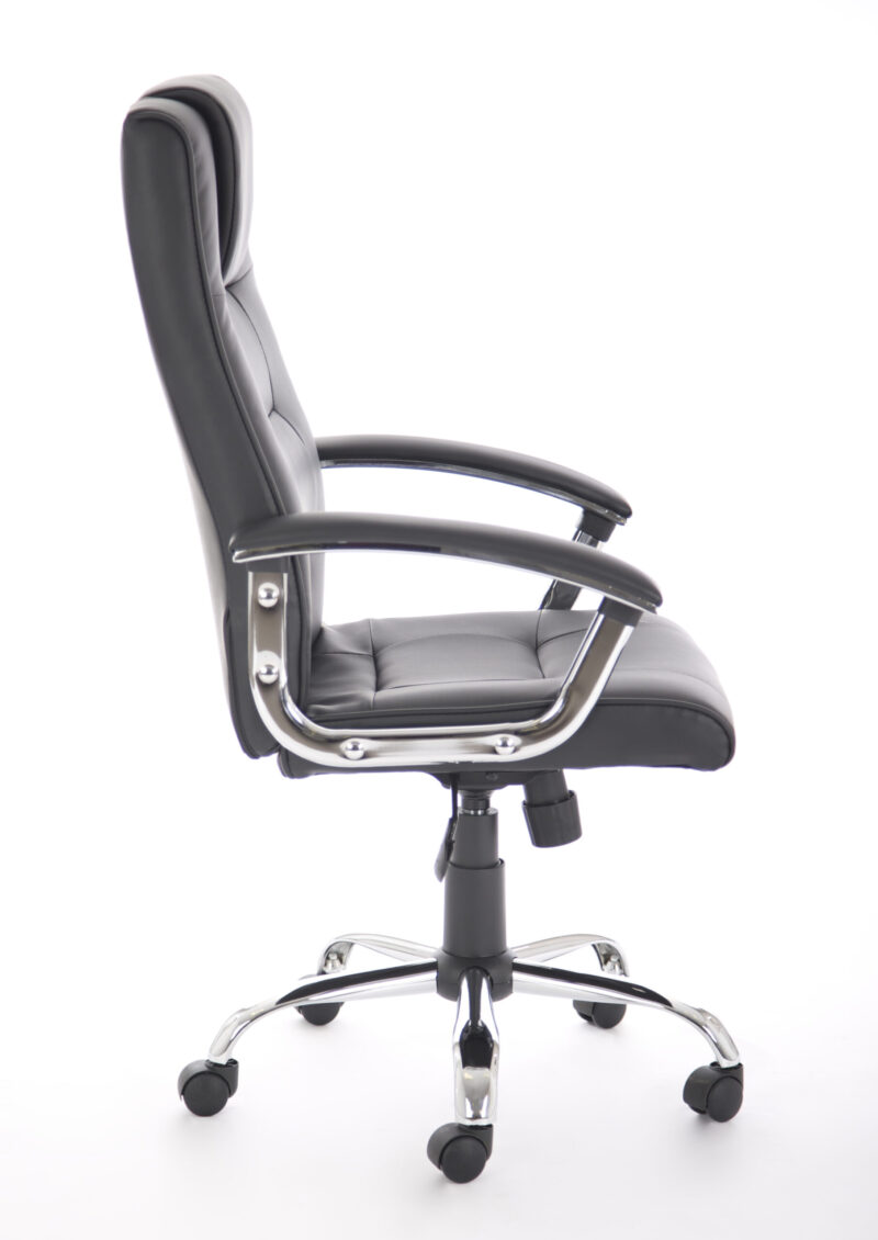 Trick High Back Executive Black Leather Office Chair with Arms - Image 8