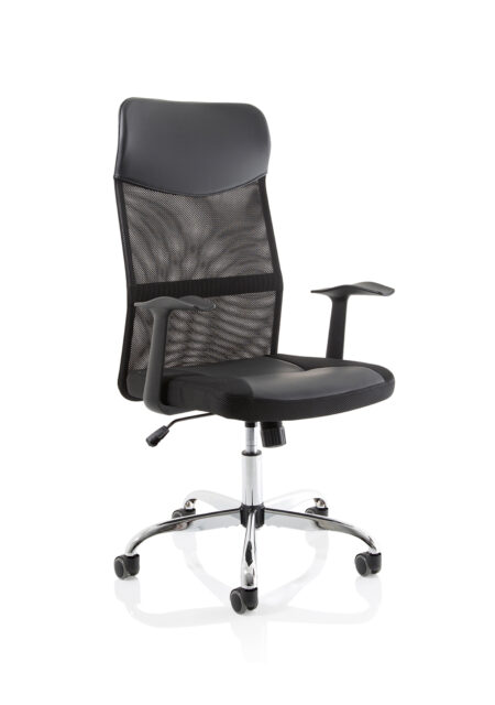 Barlow High Mesh Back Black Executive Office Chair with Arms