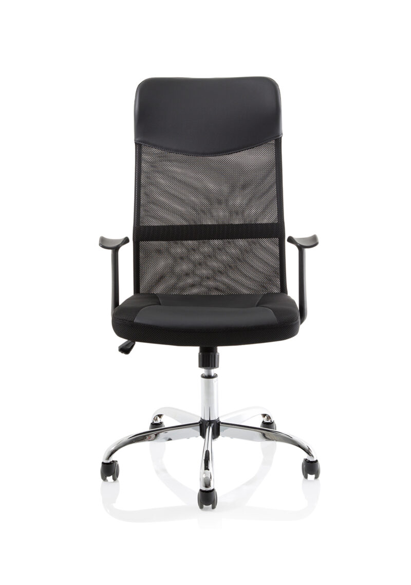 Barlow High Mesh Back Black Executive Office Chair with Arms - Image 2
