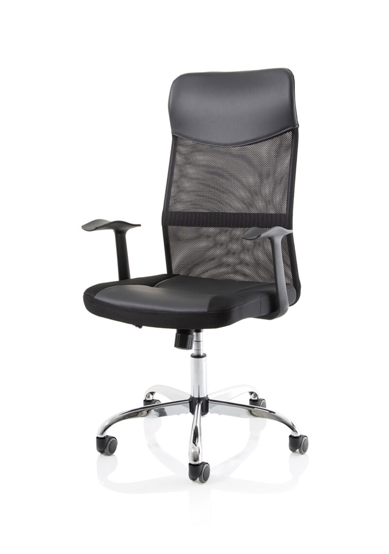 Barlow High Mesh Back Black Executive Office Chair with Arms - Image 3