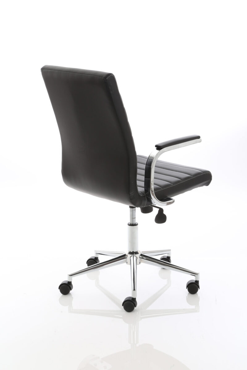Fold Medium Back Leather Executive Office Chair with Arms - Image 4