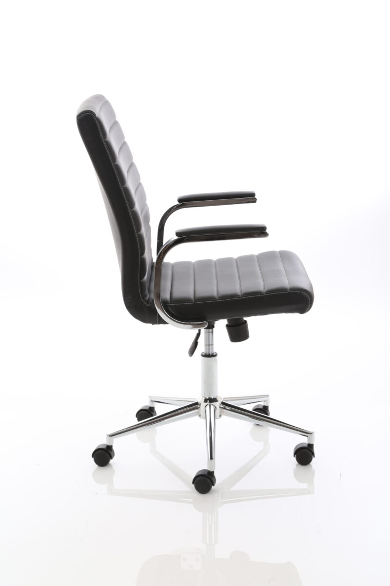 Fold Medium Back Leather Executive Office Chair with Arms - Image 5