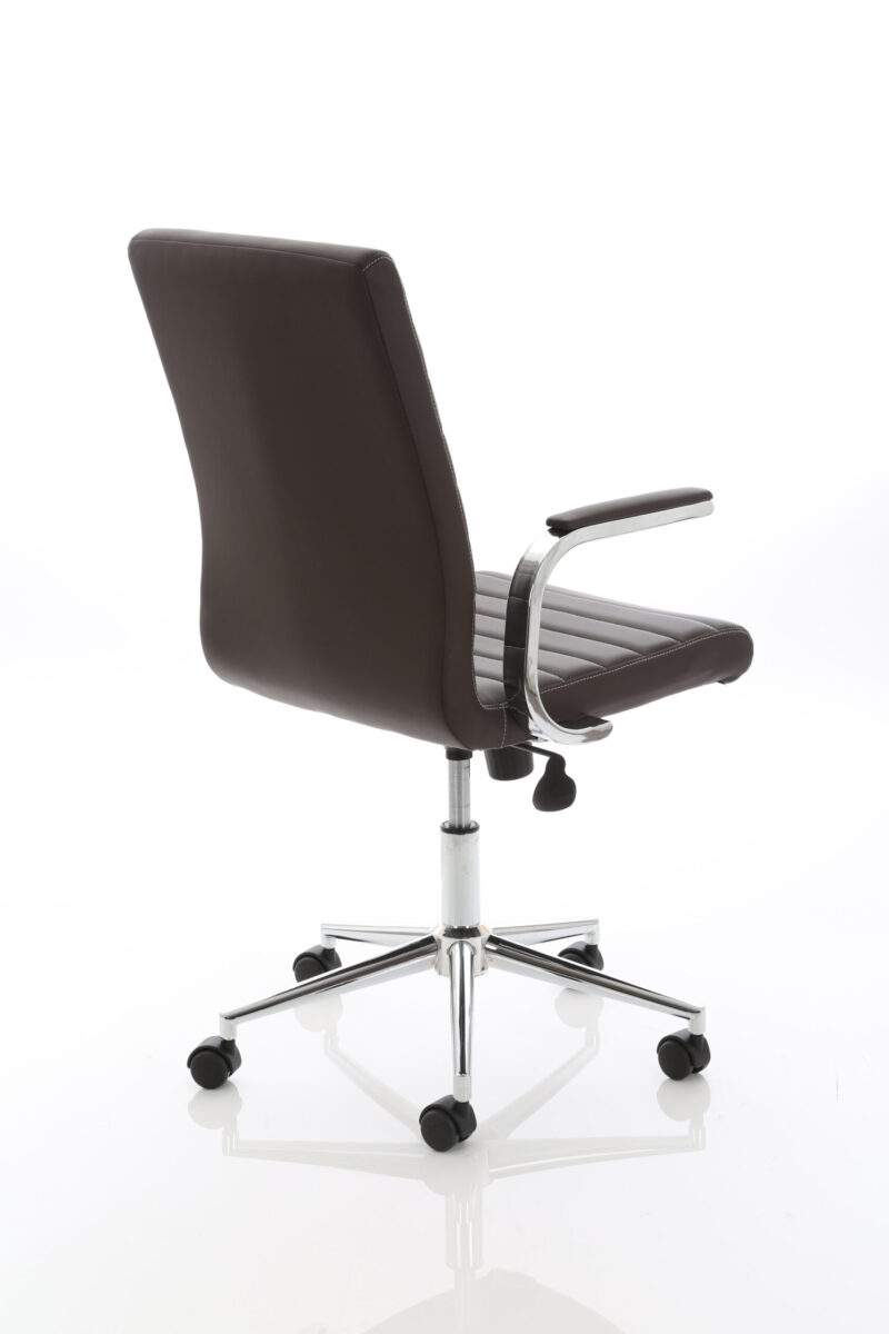 Fold Medium Back Leather Executive Office Chair with Arms - Image 31