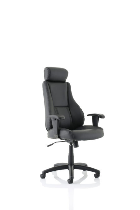 Pallet Medium Back Executive Black Leather Office Chair with Arms