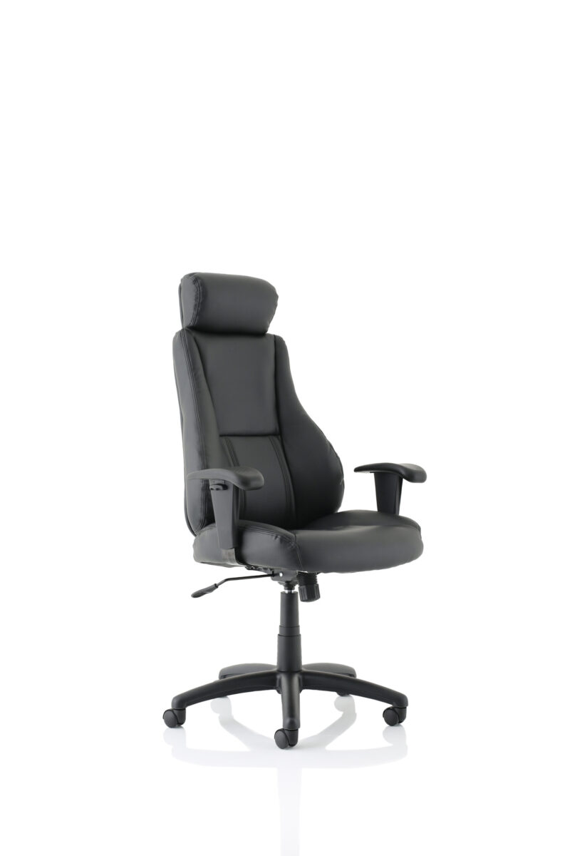 Pallet Medium Back Executive Black Leather Office Chair with Arms