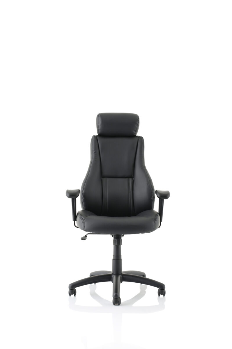 Pallet Medium Back Executive Black Leather Office Chair with Arms - Image 2