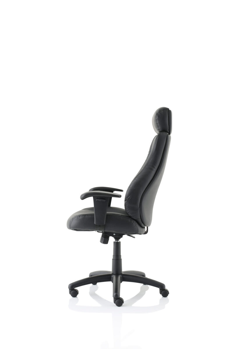 Pallet Medium Back Executive Black Leather Office Chair with Arms - Image 4