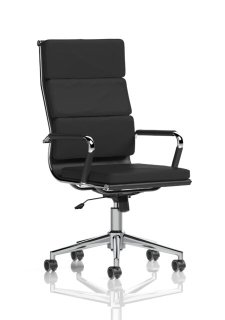 Roar High Back Black Leather Executive Office Chair with Arms