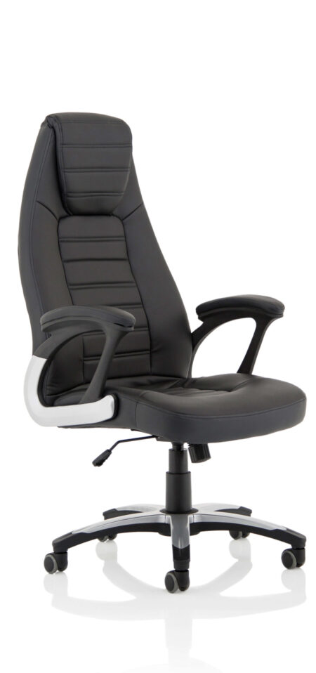 Set High Back Black Leather Executive Office Chair