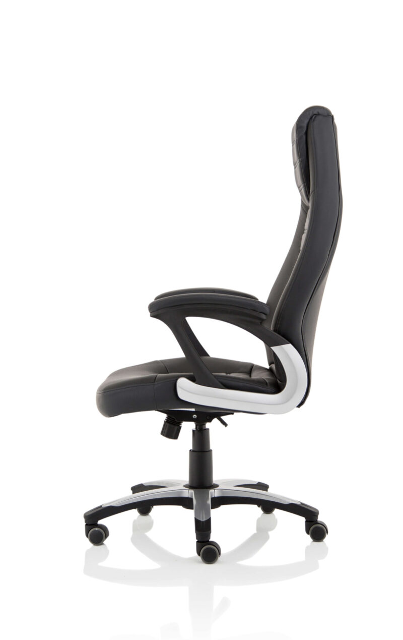Set High Back Black Leather Executive Office Chair - Image 4