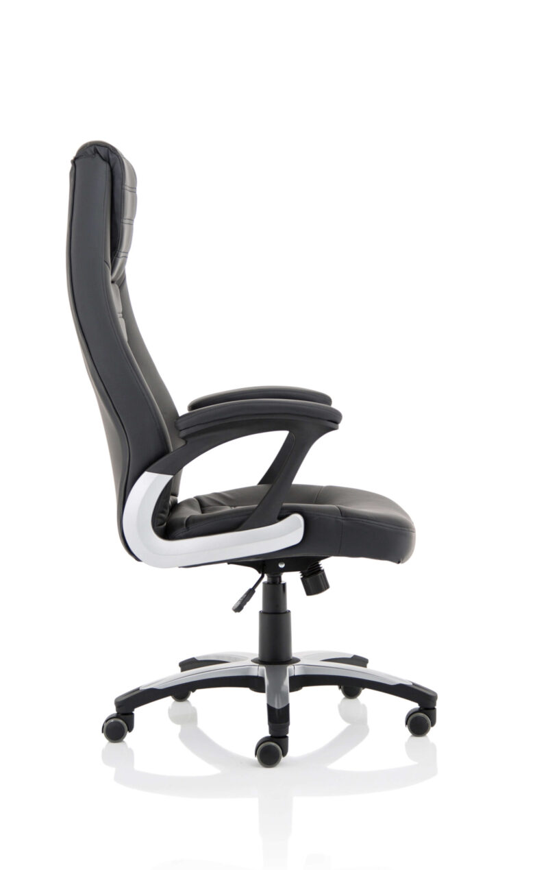 Set High Back Black Leather Executive Office Chair - Image 8