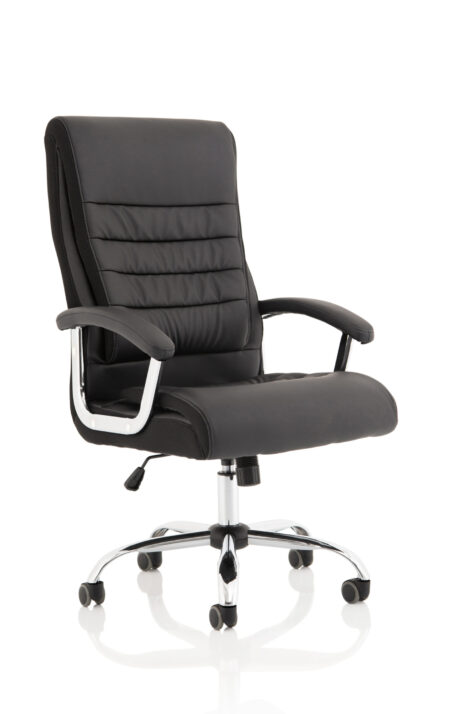 Gauge High Back Black Leather Executive Office Chair with Arms