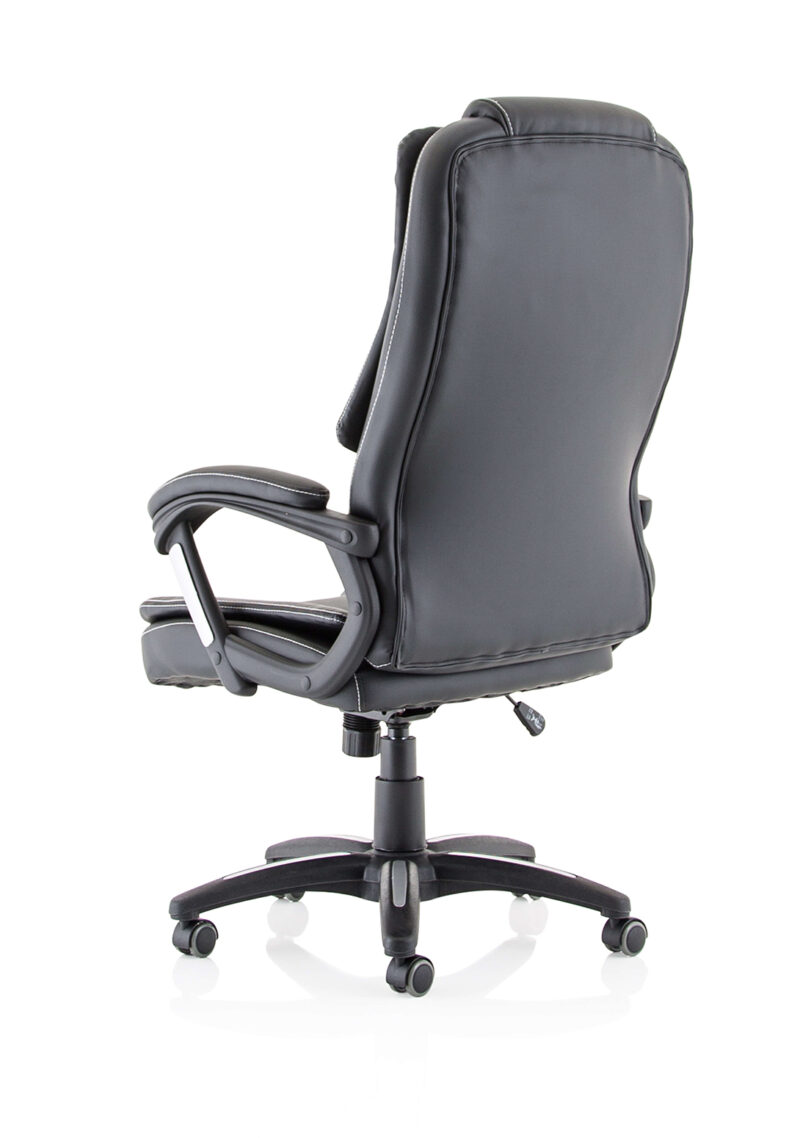 Grip High Back Black Leather Executive Office Chair with Arms - Image 5