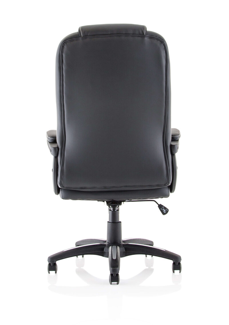 Grip High Back Black Leather Executive Office Chair with Arms - Image 6