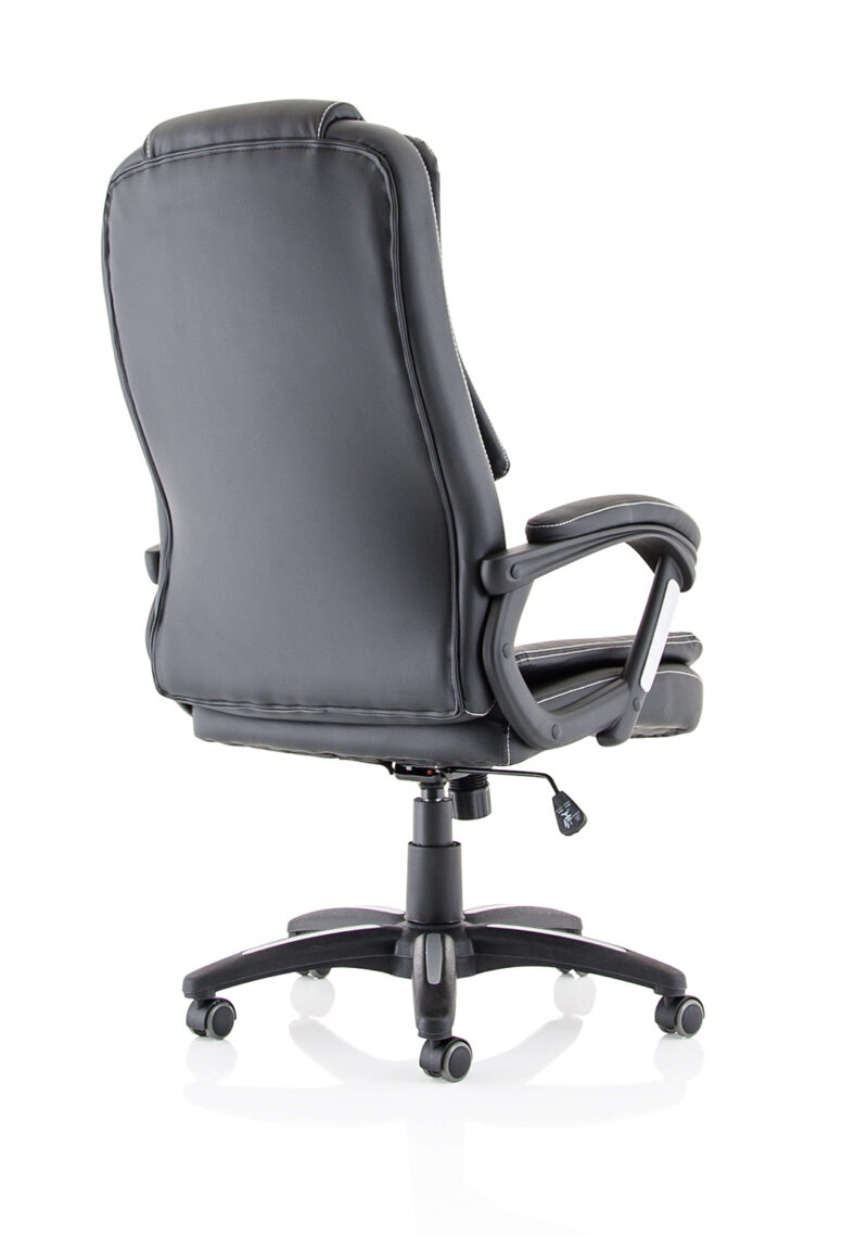 Grip High Back Black Leather Executive Office Chair with Arms - Image 7