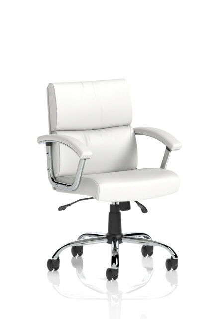 Glide Medium Back Leather Executive Office Chair with Arms