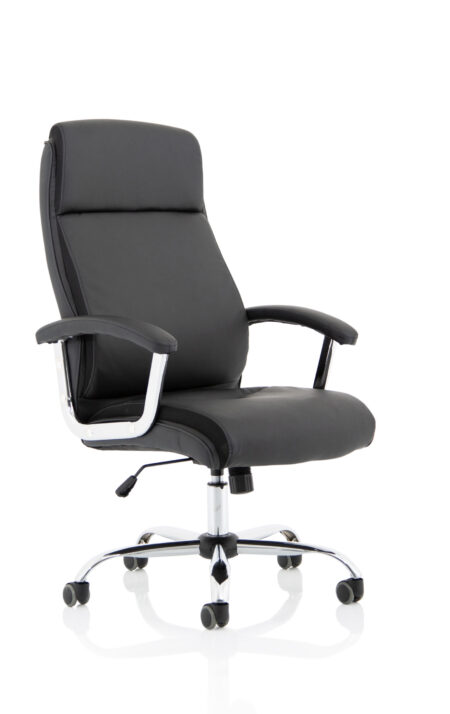 Charge High Back Black Leather Executive Office Chair with Arms