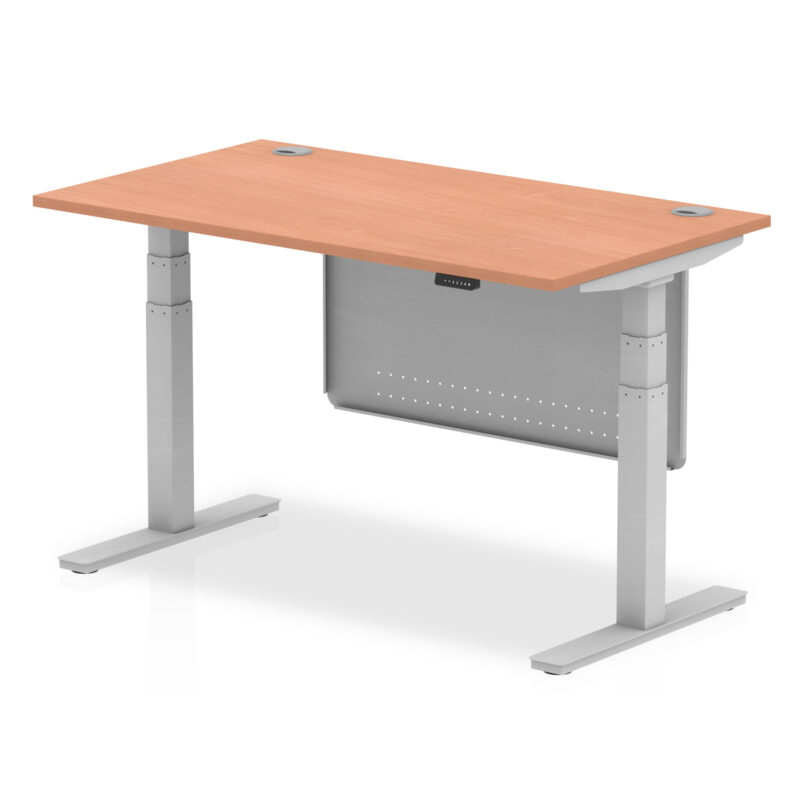 Brisk Height Adjustable Desk With Cable Ports With Steel Modesty Panel - Image 20