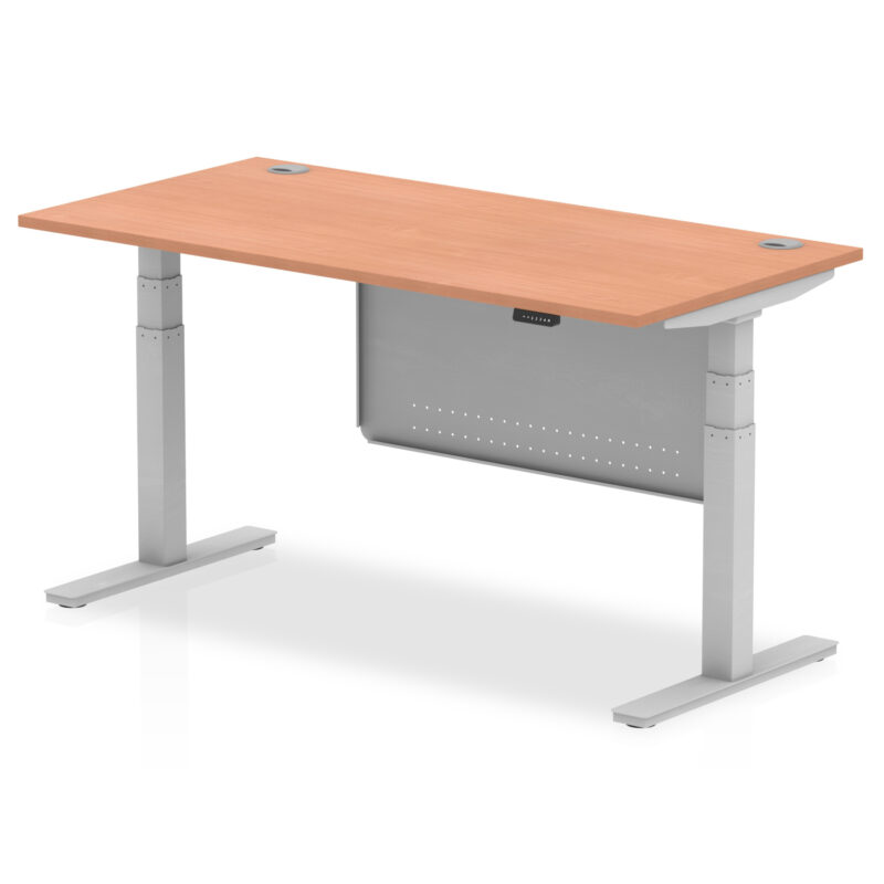 Brisk Height Adjustable Desk With Cable Ports With Steel Modesty Panel - Image 38