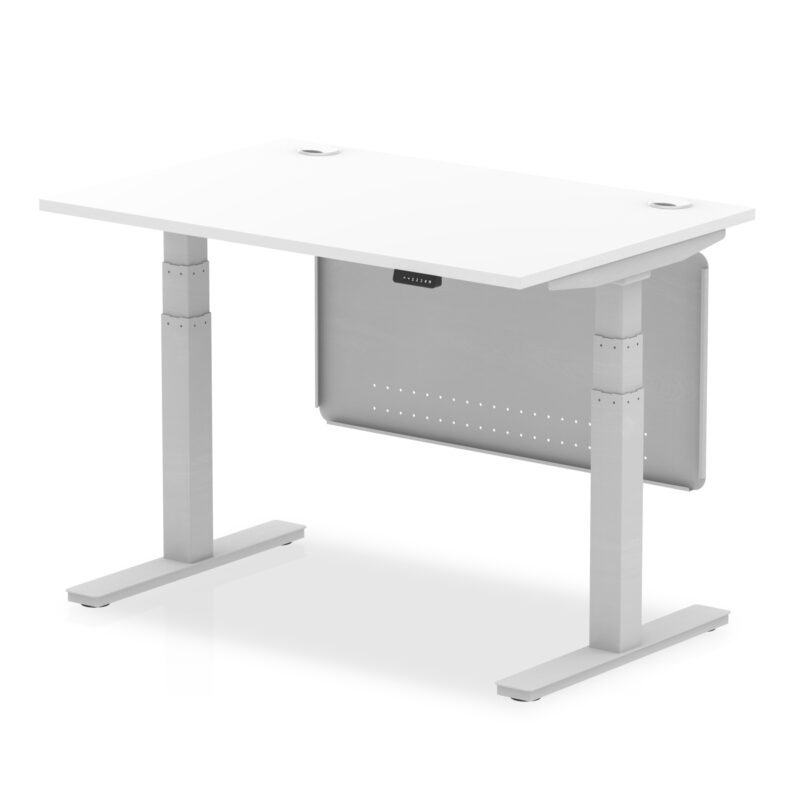 Brisk Height Adjustable Desk With Cable Ports With Steel Modesty Panel - Image 17