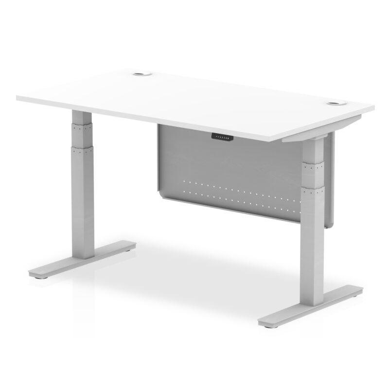 Brisk Height Adjustable Desk With Cable Ports With Steel Modesty Panel - Image 35