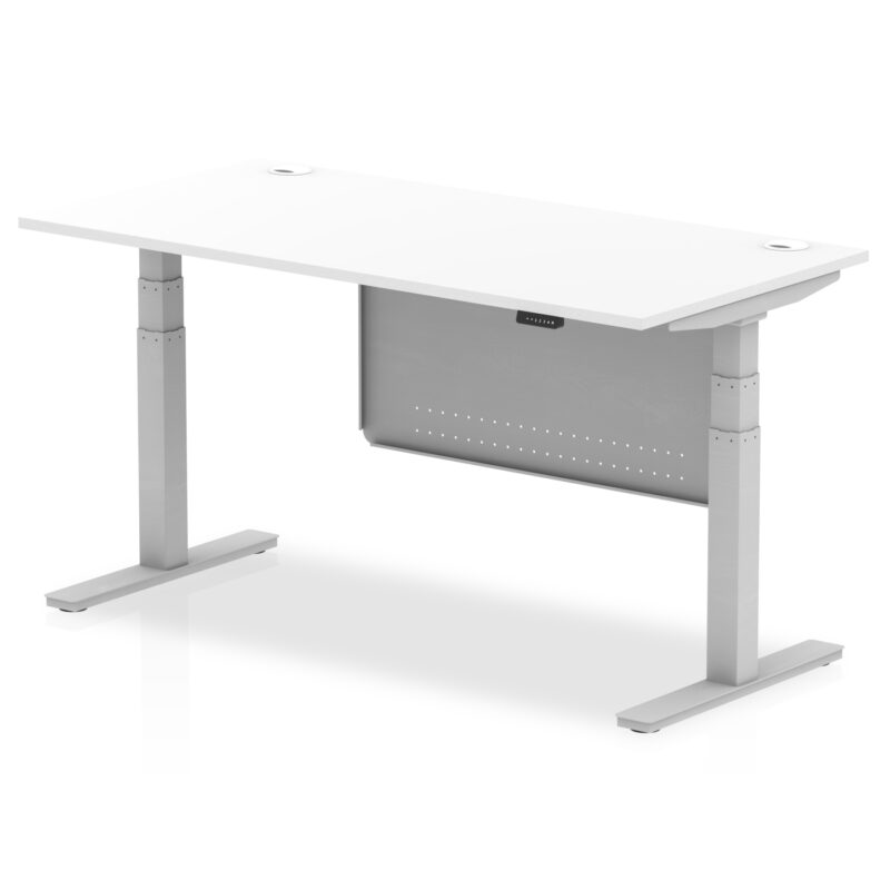 Brisk Height Adjustable Desk With Cable Ports With Steel Modesty Panel - Image 53