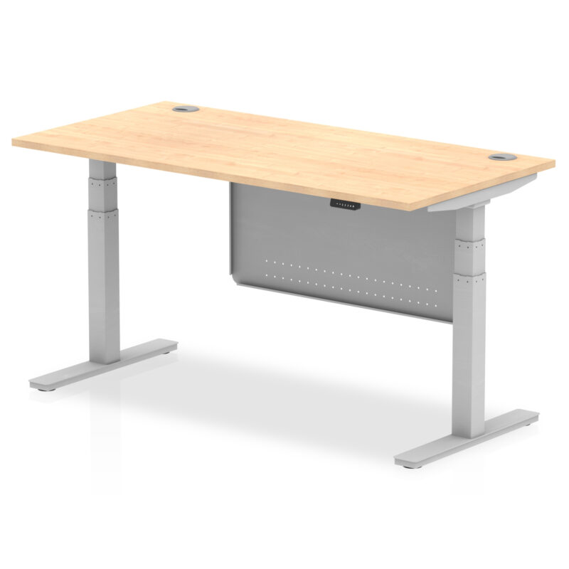 Brisk Height Adjustable Desk With Cable Ports With Steel Modesty Panel - Image 44