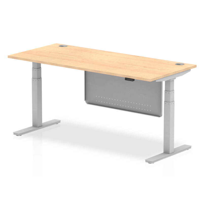 Brisk Height Adjustable Desk With Cable Ports With Steel Modesty Panel - Image 62
