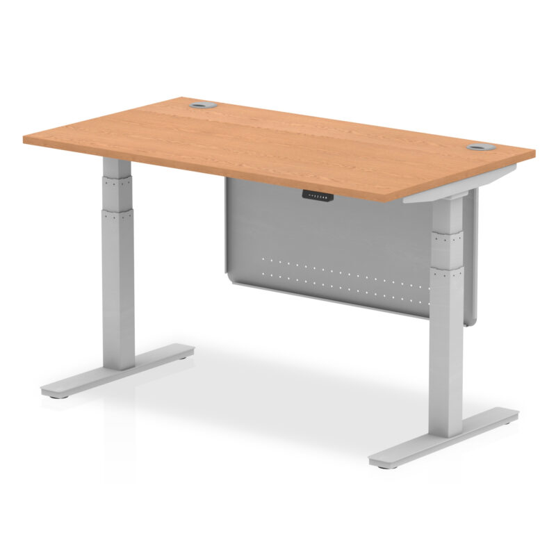Brisk Height Adjustable Desk With Cable Ports With Steel Modesty Panel - Image 29
