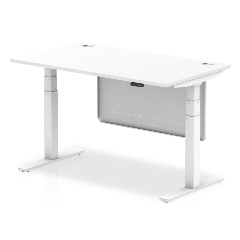 Brisk Height Adjustable Desk With Cable Ports With Steel Modesty Panel - Image 36