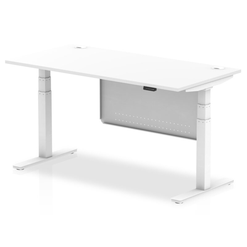 Brisk Height Adjustable Desk With Cable Ports With Steel Modesty Panel - Image 54
