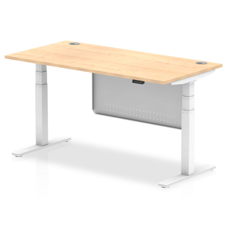 Brisk Height Adjustable Desk With Cable Ports With Steel Modesty Panel - Image 45