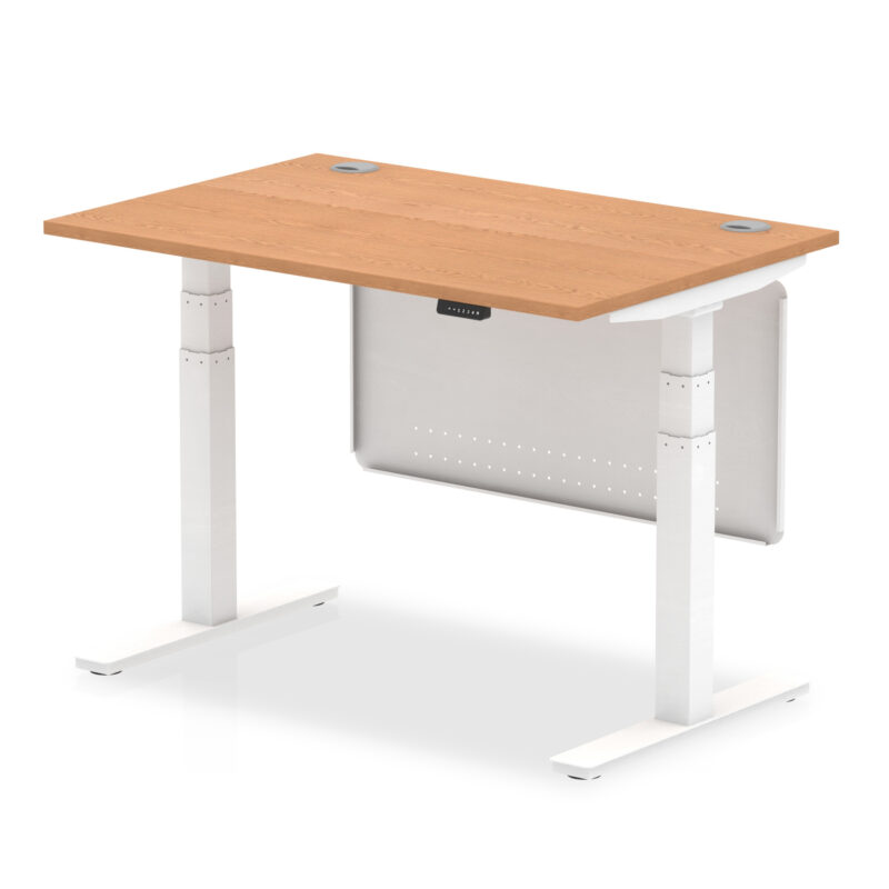 Brisk Height Adjustable Desk With Cable Ports With Steel Modesty Panel - Image 12