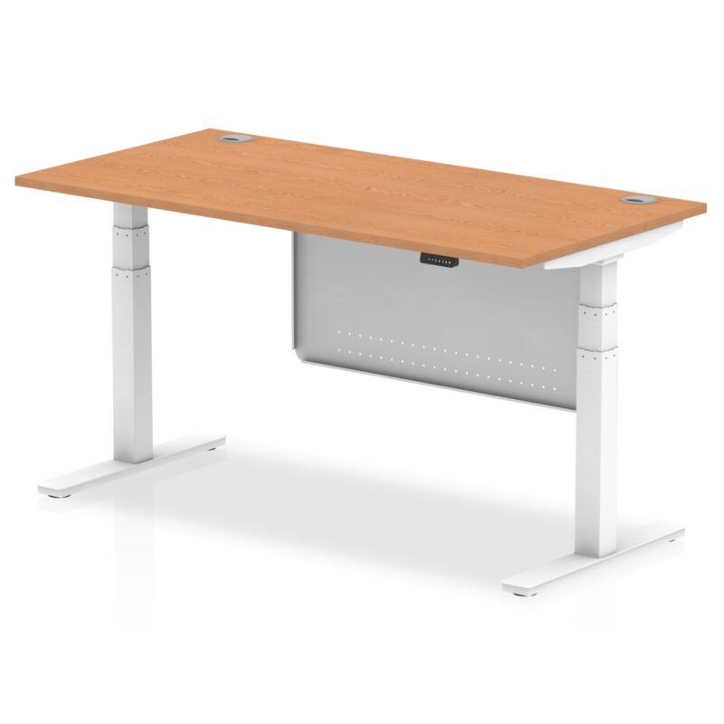 Brisk Height Adjustable Desk With Cable Ports With Steel Modesty Panel - Image 48