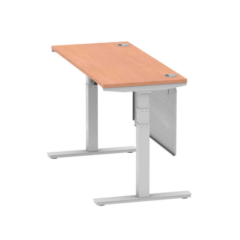 Brisk Height Adjustable Slimline Desk With Cable Ports With Steel Modesty Panel - Image 28