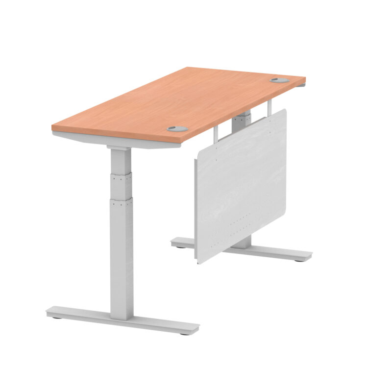 Brisk Height Adjustable Slimline Desk With Cable Ports With Steel Modesty Panel - Image 29