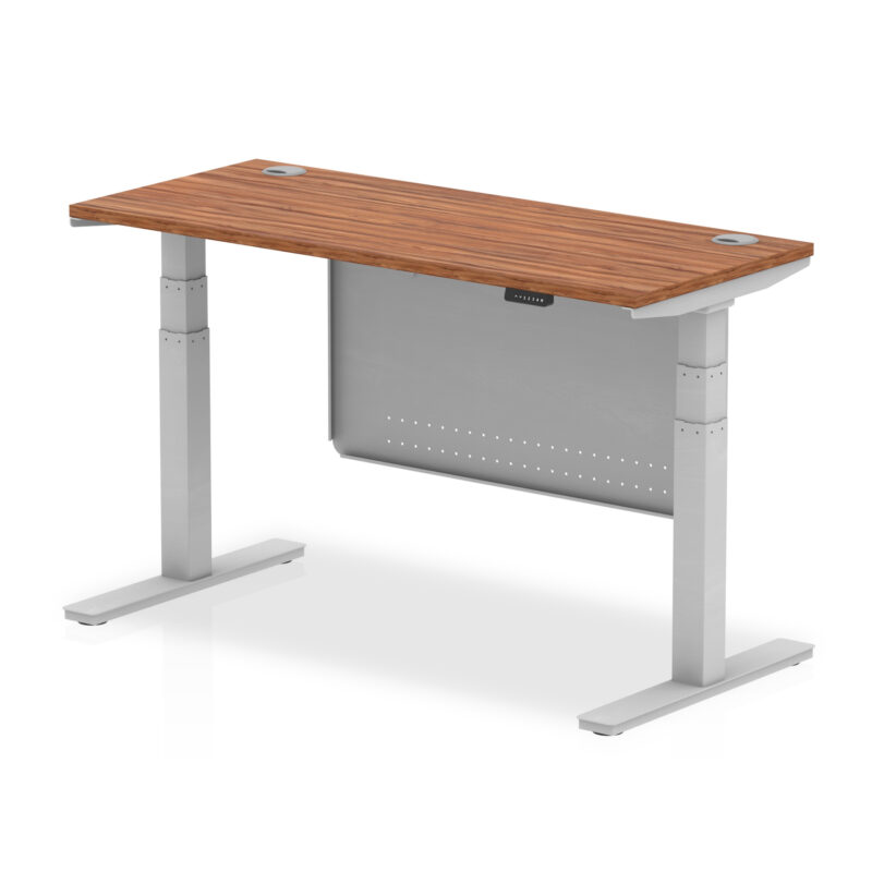 Brisk Height Adjustable Slimline Desk With Cable Ports With Steel Modesty Panel - Image 51