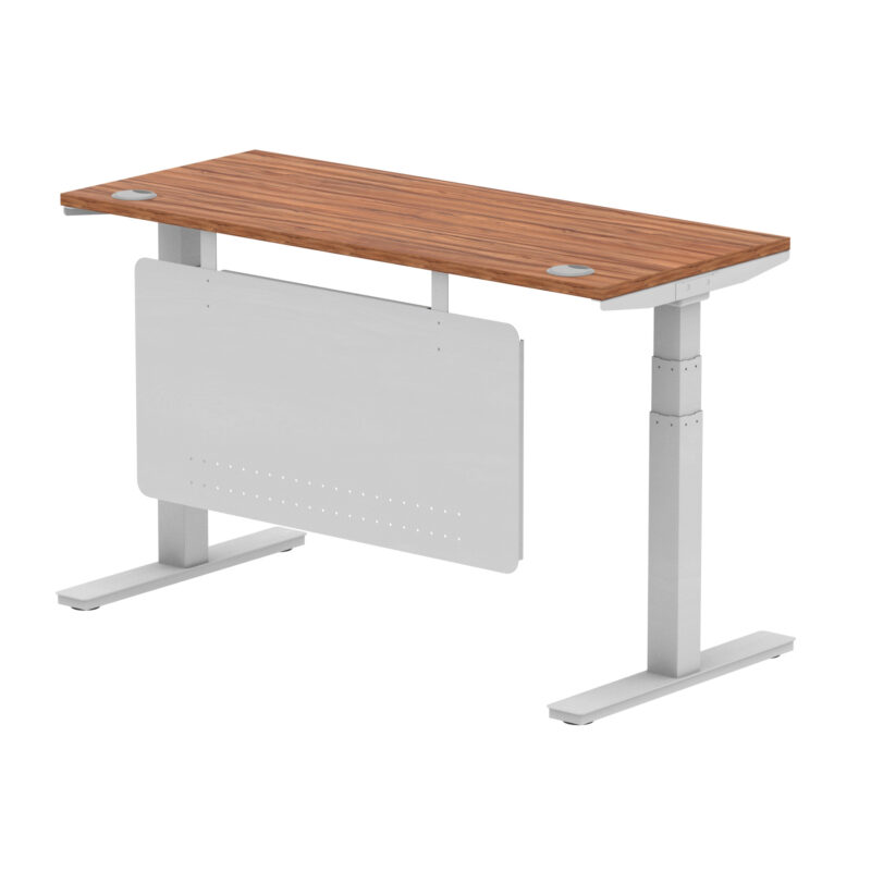 Brisk Height Adjustable Slimline Desk With Cable Ports With Steel Modesty Panel - Image 55