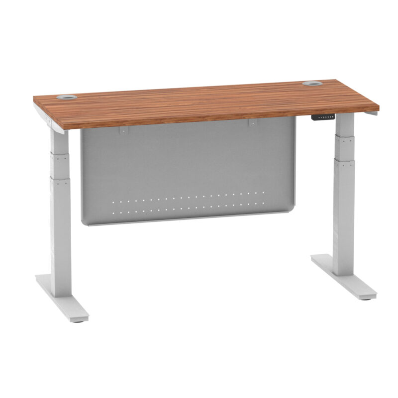Brisk Height Adjustable Slimline Desk With Cable Ports With Steel Modesty Panel - Image 58