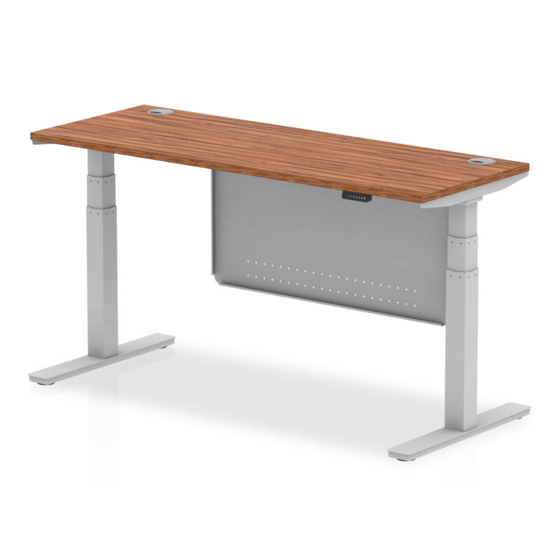 Brisk Height Adjustable Slimline Desk With Cable Ports With Steel Modesty Panel - Image 167