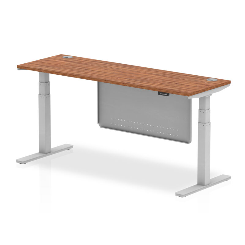 Brisk Height Adjustable Slimline Desk With Cable Ports With Steel Modesty Panel - Image 213