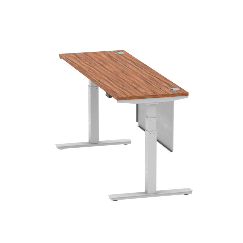 Brisk Height Adjustable Slimline Desk With Cable Ports With Steel Modesty Panel - Image 214