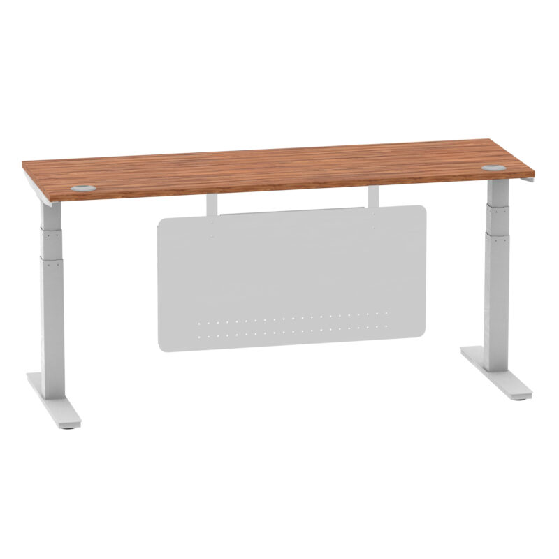 Brisk Height Adjustable Slimline Desk With Cable Ports With Steel Modesty Panel - Image 216