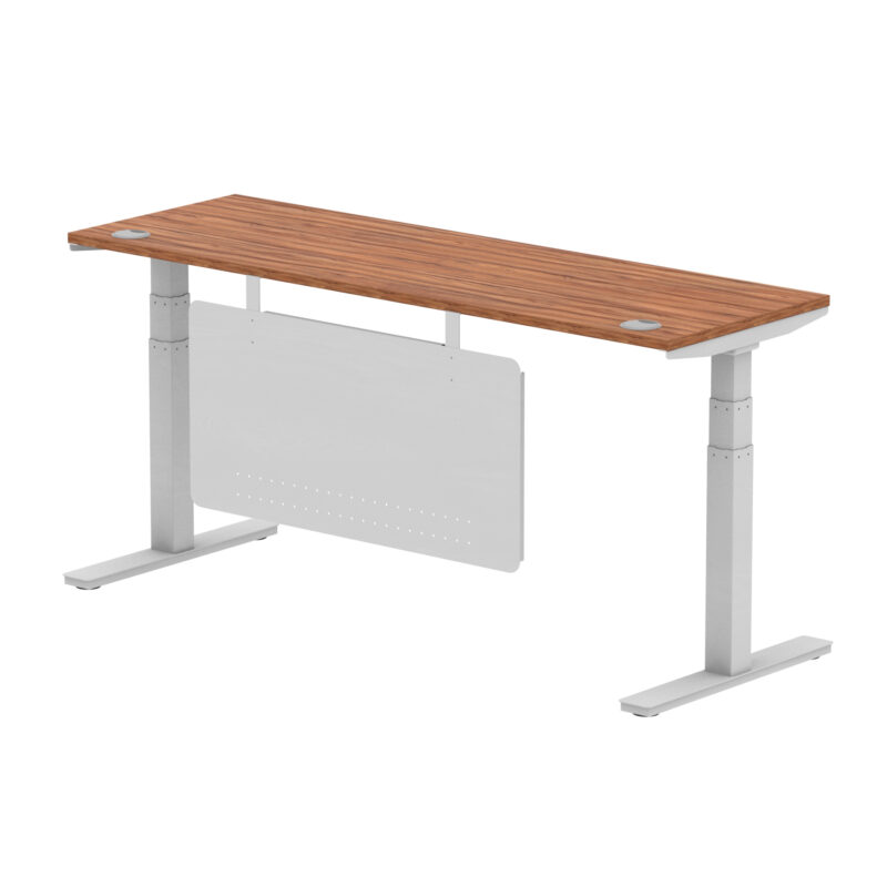 Brisk Height Adjustable Slimline Desk With Cable Ports With Steel Modesty Panel - Image 217