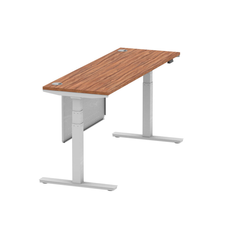Brisk Height Adjustable Slimline Desk With Cable Ports With Steel Modesty Panel - Image 219
