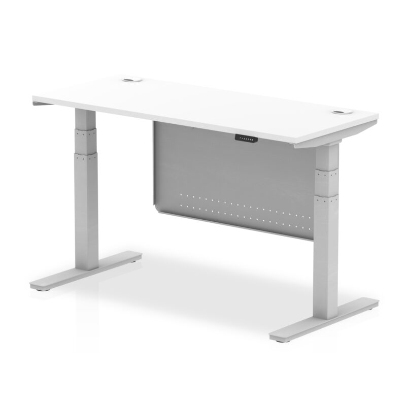 Brisk Height Adjustable Slimline Desk With Cable Ports With Steel Modesty Panel - Image 75