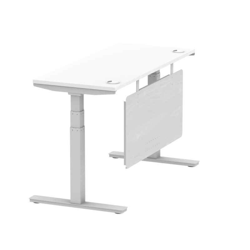 Brisk Height Adjustable Slimline Desk With Cable Ports With Steel Modesty Panel - Image 77
